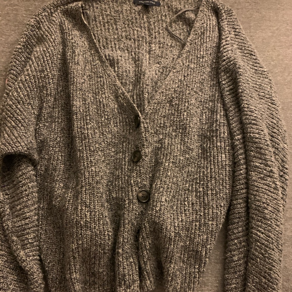 American Eagle large cropped long sweater